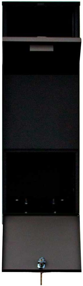 WF-Vacmb Large Capacity Galvanized Steel Locking Post and Column Mount Rust Proof Vacation Mailbox, Black