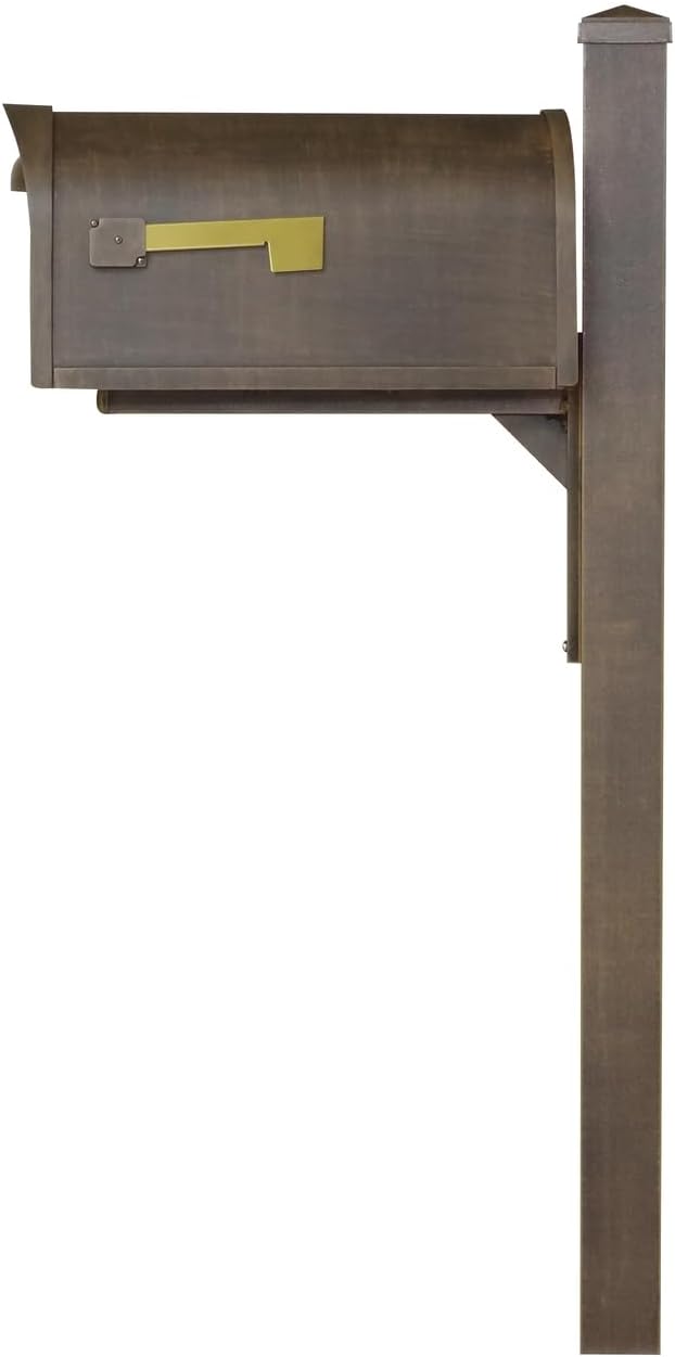 Products Classic Curbside Mailbox wtih Locking Insert and Wellington Direct Burial Mailbox Post Smooth