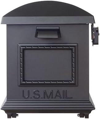 Special Lite Traditional Curbside Mailbox with Ashley Front Single Mailbox Mounting Bracket - TC-ASH-FS-1010-BLK