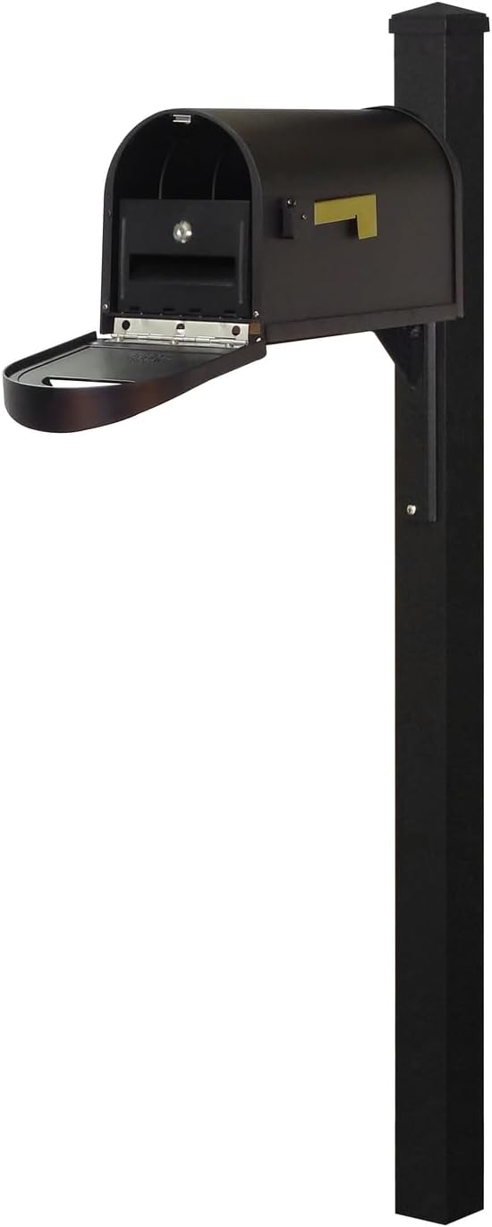 Products Classic Curbside Mailbox wtih Locking Insert and Wellington Direct Burial Mailbox Post Smooth