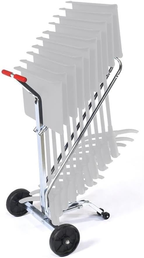 National Public Seating NPS Modern Steel Metal Dolly for 10 Melody Music Stands in Zinc Silver