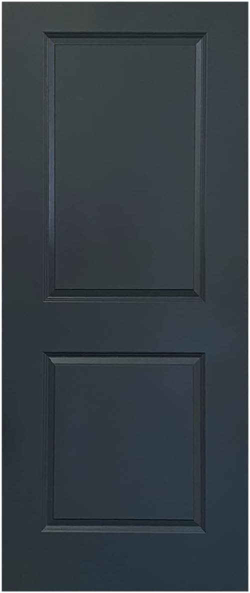 36 in. x 80 in. Charcoal Gray Painted Finished Composite MDF 2 Panel Interior Barn Door Slab