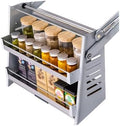 Stainless Steel Soft Close Kitchen Cabinet Door Stopper, 2-Shelf Design, 900mm Length, Space-Saving Solution for 700mm Cabinets, Durable & Stylish.