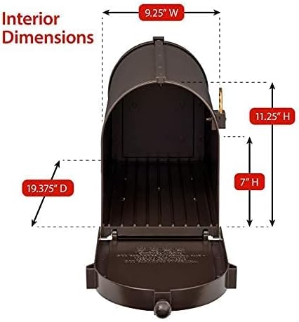 Whitehall Capitol Mailbox with Side Address Plaques & Post Package (4 Colors Available)