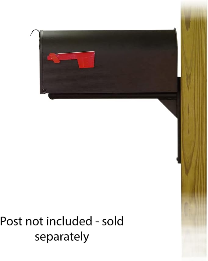 Special Lite Standard Steel Curbside Mailbox with Ashley Front Single Mailbox Mounting Bracket - TC-ASH-FS-1018-BLK