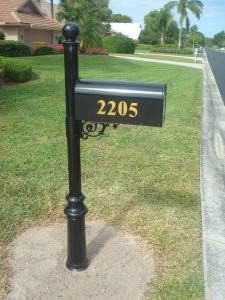 Naples Series Imperial Mailbox (Black) - Compatible with Round Fluted Aluminum Post