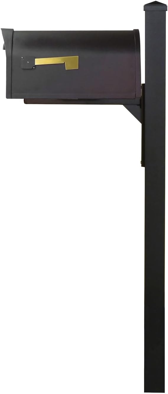 Products Classic Curbside Mailbox wtih Locking Insert and Wellington Direct Burial Mailbox Post Smooth