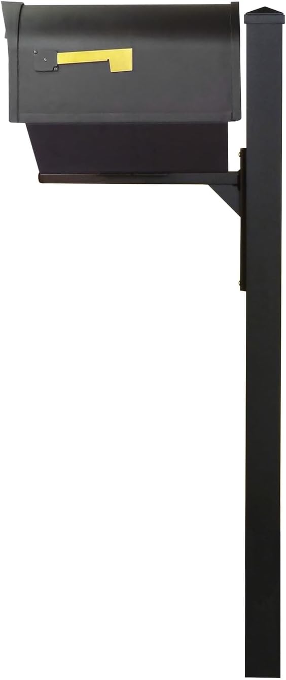 Products Classic Curbside Mailbox with Newspaper Tube, Locking Insert and Wellington Mailbox Post