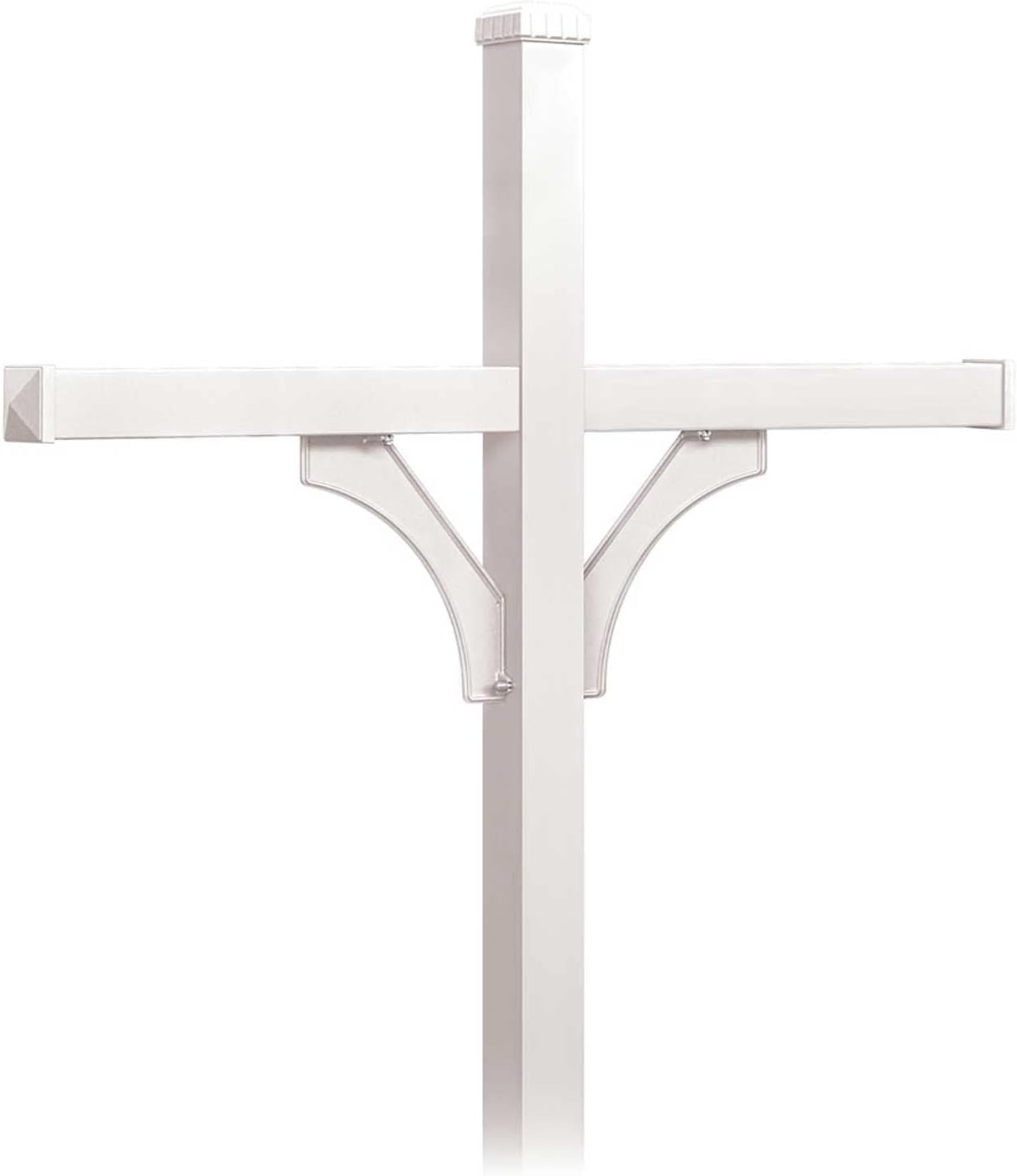 Salsbury Industries 4374WHT Deluxe Post 2 Sided In-Ground Mounted for 4 Roadside Mailbox, White