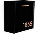 Wall Mounted Mailbox - Aluminum (ACP) Aluminum Black Face and Body and Natural Wood Numbers - Modern Design - Custom Mailbox - Postbox - Letterbox - Mailnest, Type 1