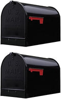 Gibraltar Stanley Extra-Large Capacity Galvanized Steel Black, Post-Mount Mailbox, ST200B00 (2 MAILBOXES)