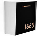 Wall Mounted Mailbox - Aluminum (ACP) Black Aluminum Face, Brush Silver Body and Natural Wood Number - Modern Design - Custom Mailbox - Postbox - Letterbox - Mailnest Type 1