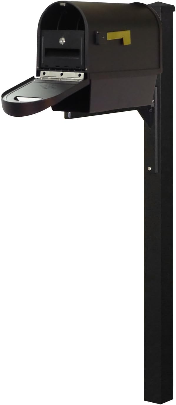 Products Classic Curbside Mailbox with Newspaper Tube, Locking Insert and Wellington Mailbox Post