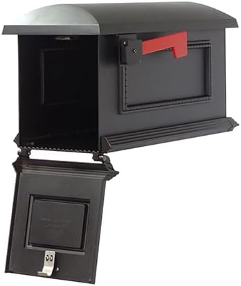 Special Lite Traditional Curbside Mailbox with Ashley Front Single Mailbox Mounting Bracket - TC-ASH-FS-1010-BLK