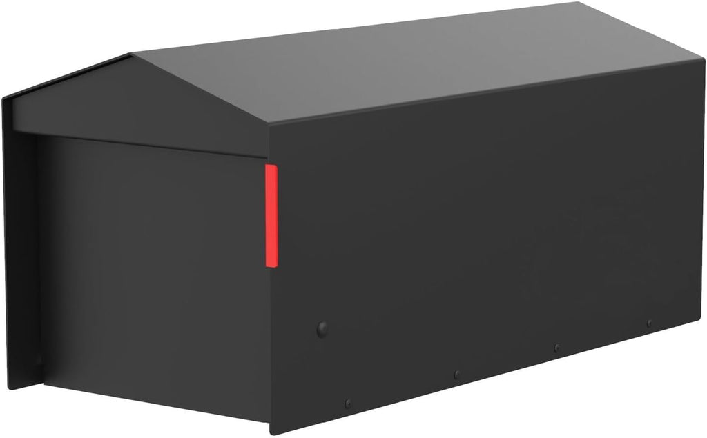 Olio Home Mailbox | Modern Design Thompson Roof Top Post Mount Mail Box | 20.5' x 9.2' x 8.5' | Galvanized Steel Mailboxes for Outside | Black