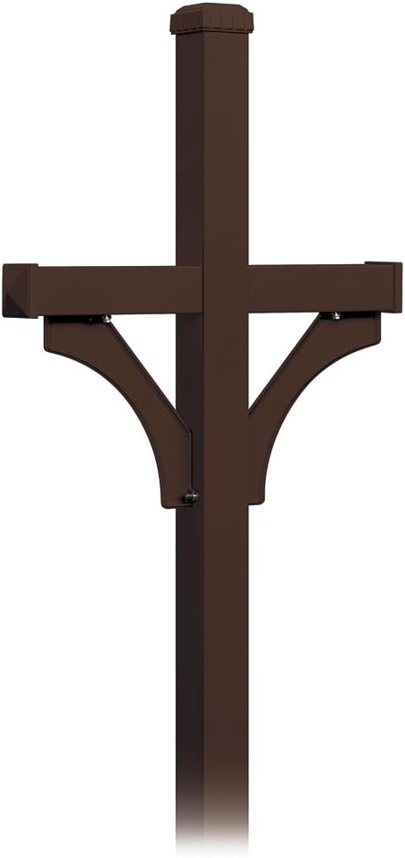 Salsbury Industries 4872BRZ Deluxe Mailbox Post 2 Sided for Mailboxes, In-Ground Mounted, Bronze