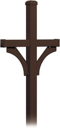 Salsbury Industries 4872BRZ Deluxe Mailbox Post 2 Sided for Mailboxes, In-Ground Mounted, Bronze