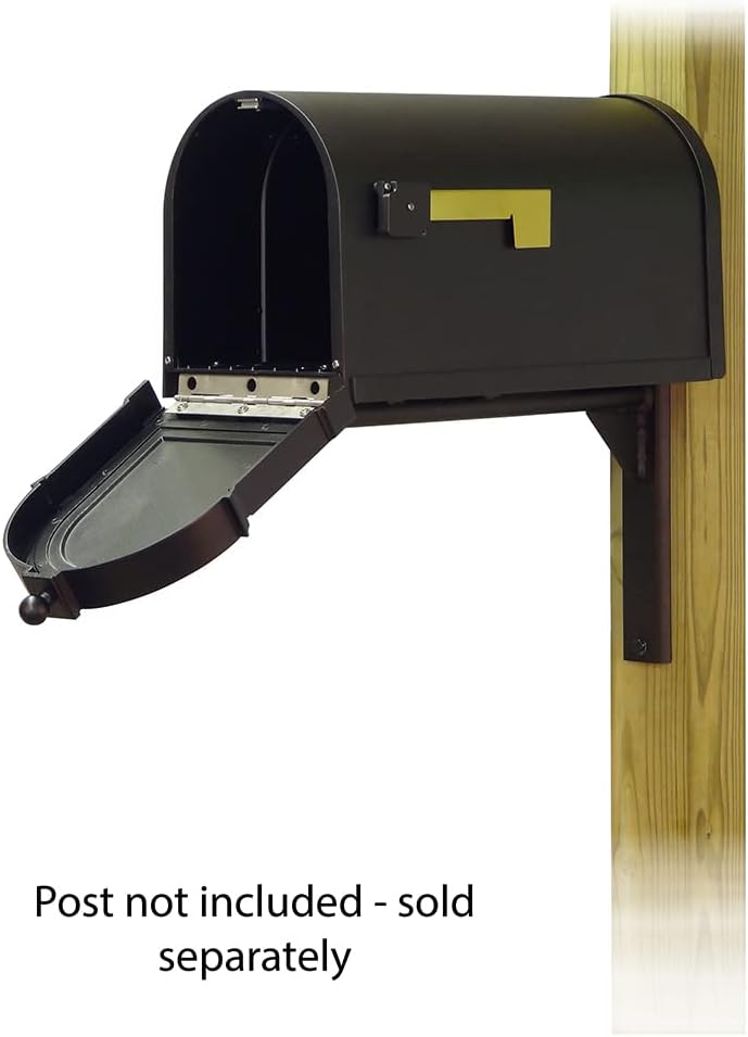 Special Lite Berkshire Curbside Mailbox with Ashley Front Single Mailbox Mounting Bracket - TC-ASH-FS-1015-BLK