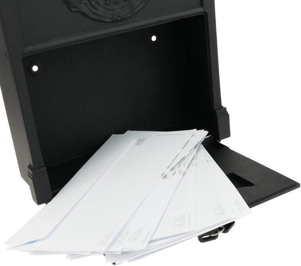 Letter Boxes for Outside Post Boxes Wall Mounted European Cast Aluminum with Lock Wall-Mounted Waterproof Mailbox Mailbox