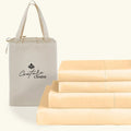 Queen Size 1000 Thread Count 100% Egyptian Cotton Sheet Set, 4-Piece, Sateen Weave, with 10-12' Deep Pocket Snug Fit (Solid, Beige)