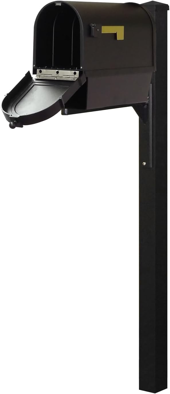 Products Berkshire Curbside Mailbox with Newspaper Tube, Locking Insert and Wellington Mailbox Post