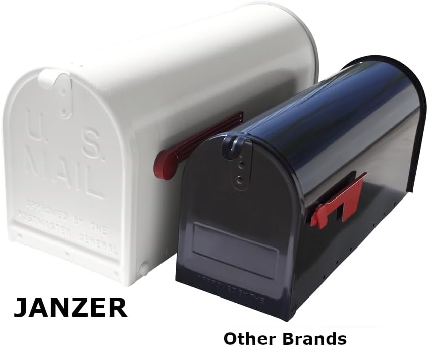 Janzer Post with Mailbox (Black Post with Red Mailbox)