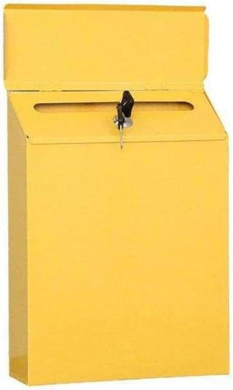 Modern Delivery Letterbox Metal Mailbox Mailbox Locking Wall Mounted Comment Drop Box Payments Holder Postbox Letter Post Mail ‎Outdoor(Yellow)