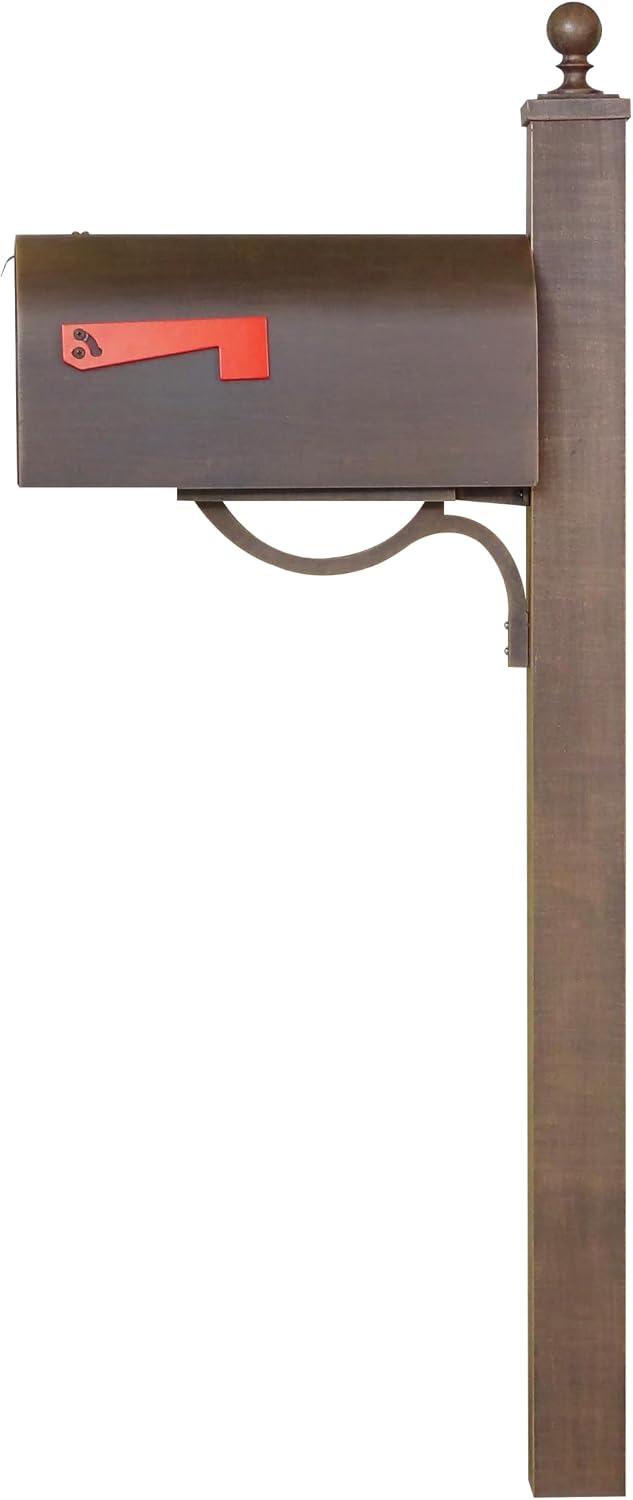 Special Lite Titan Curbside Mailbox with Springfield Post - Copper Steel Mailbox with Post - SCH1016S-SPK710-CP