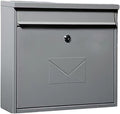 MELPHI Hanging Secure Post Box, Security Lock Drop Box, Collection Boxes, Metal Mailbox, Modern Post Box, Package Drop Box for House Home (Color : Light Gray)