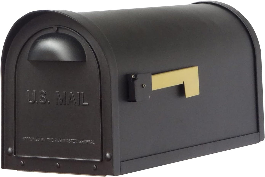 Special Lite Classic Curbside Mailbox - Black Aluminum Mailbox for Post Mount - SCC-1008-BLK