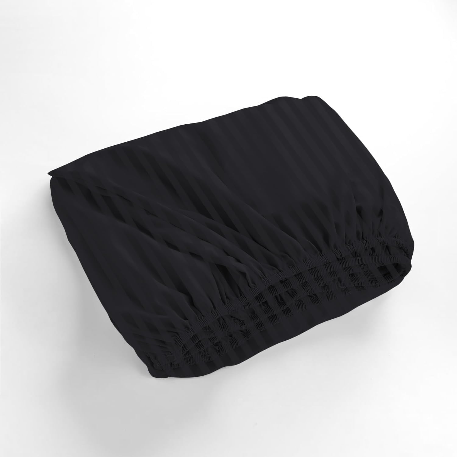 1000 Series - 100% Egyptian Cotton Sheet Set Soft & Comfy Breathable Hotel Quality Luxury Bedding -Queen Size Fits Mattress Up to 18-20' Deep (Stripe, Black)