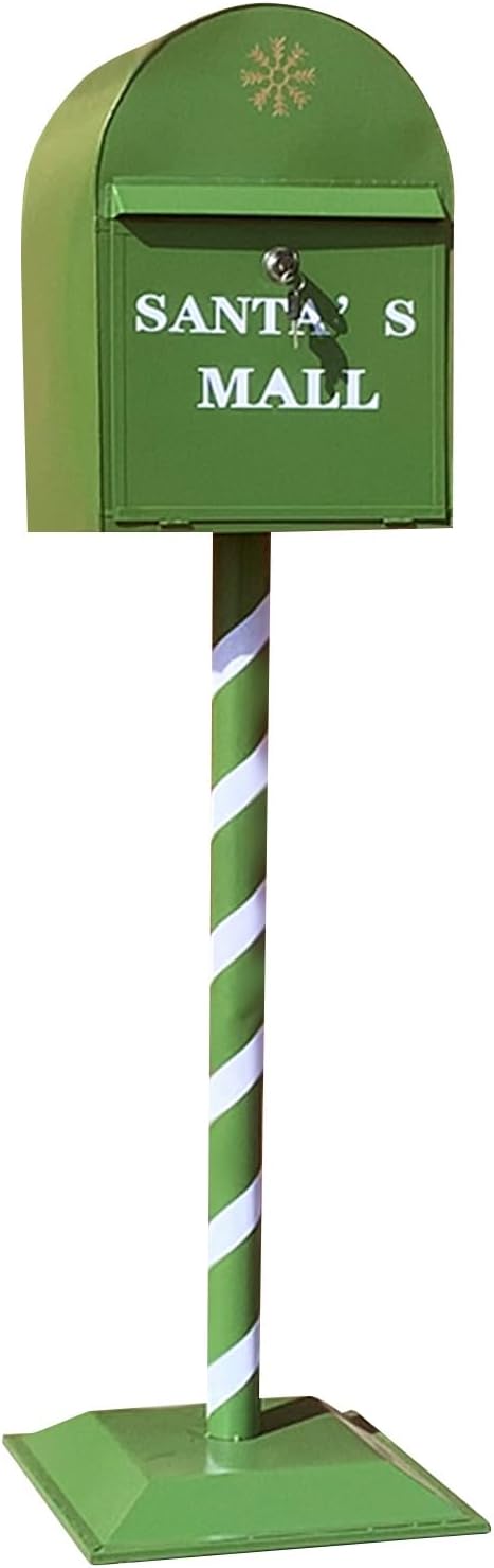 Key Drop Box Wall Mount Mailbox Mailboxes for Outside Wall Mount, Metal Mailbox, Mount Mailbox and in Ground Post kit, Mailbox Post System(Green)