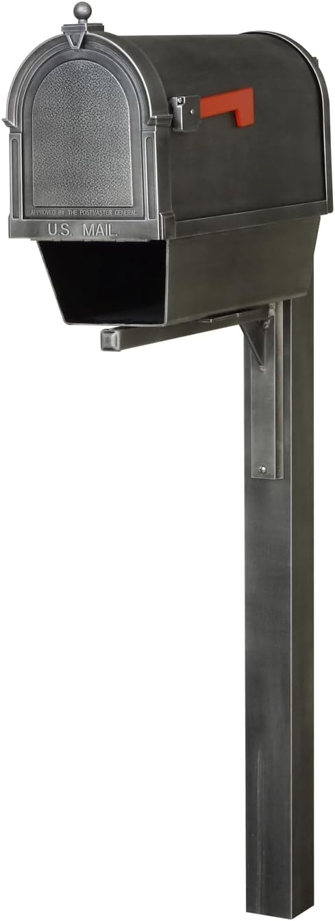 Products Berkshire Curbside Mailbox with Newspaper Tube, Locking Insert and Wellington Mailbox Post