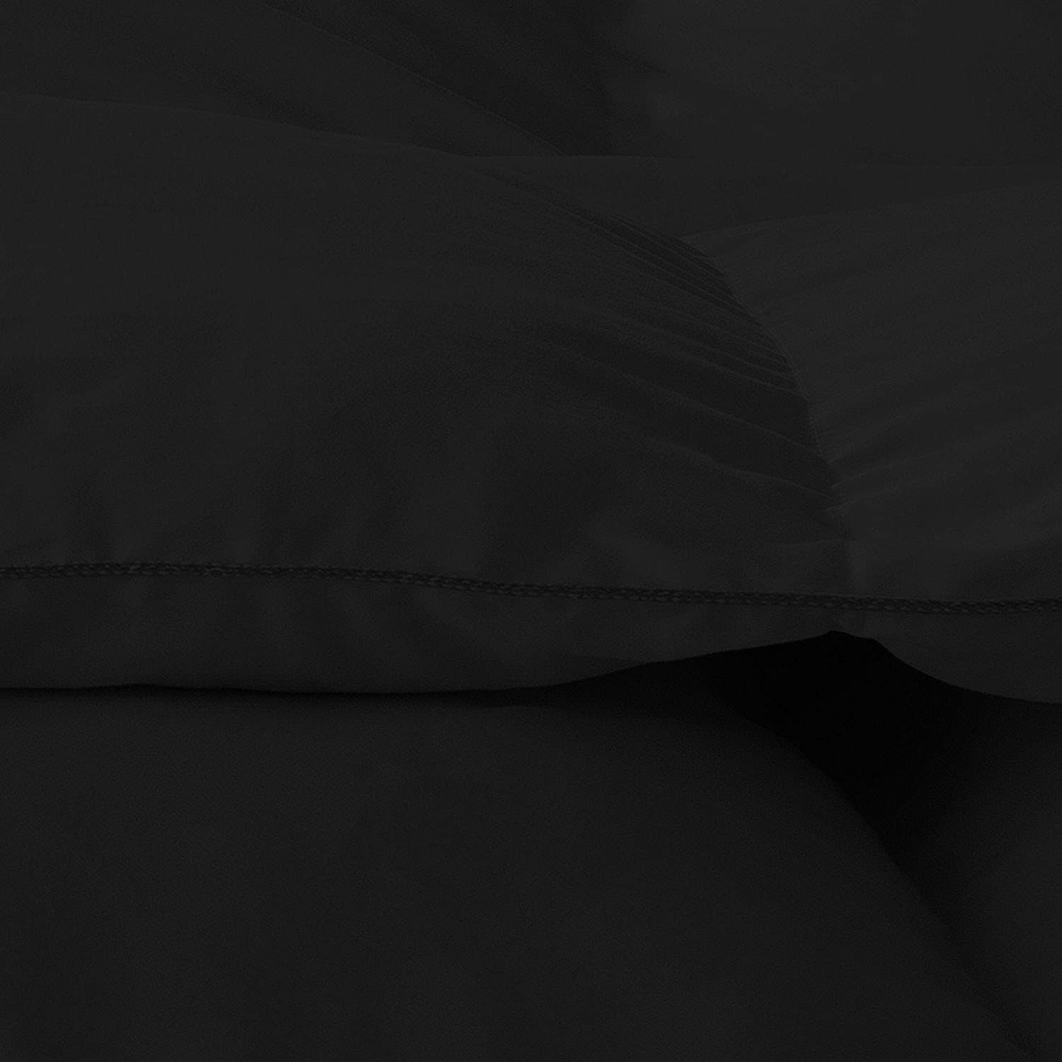 7 Piece Bed-in-A-Bag Comforter & Sheet Set 8-10' Deep Pocket, 100% Egyptian Cotton Queen Size, Black, Sets Include - 1Comforter, 1Flat Sheet,1Fitted Sheet, 2Pillowcase & 2Pillowsham