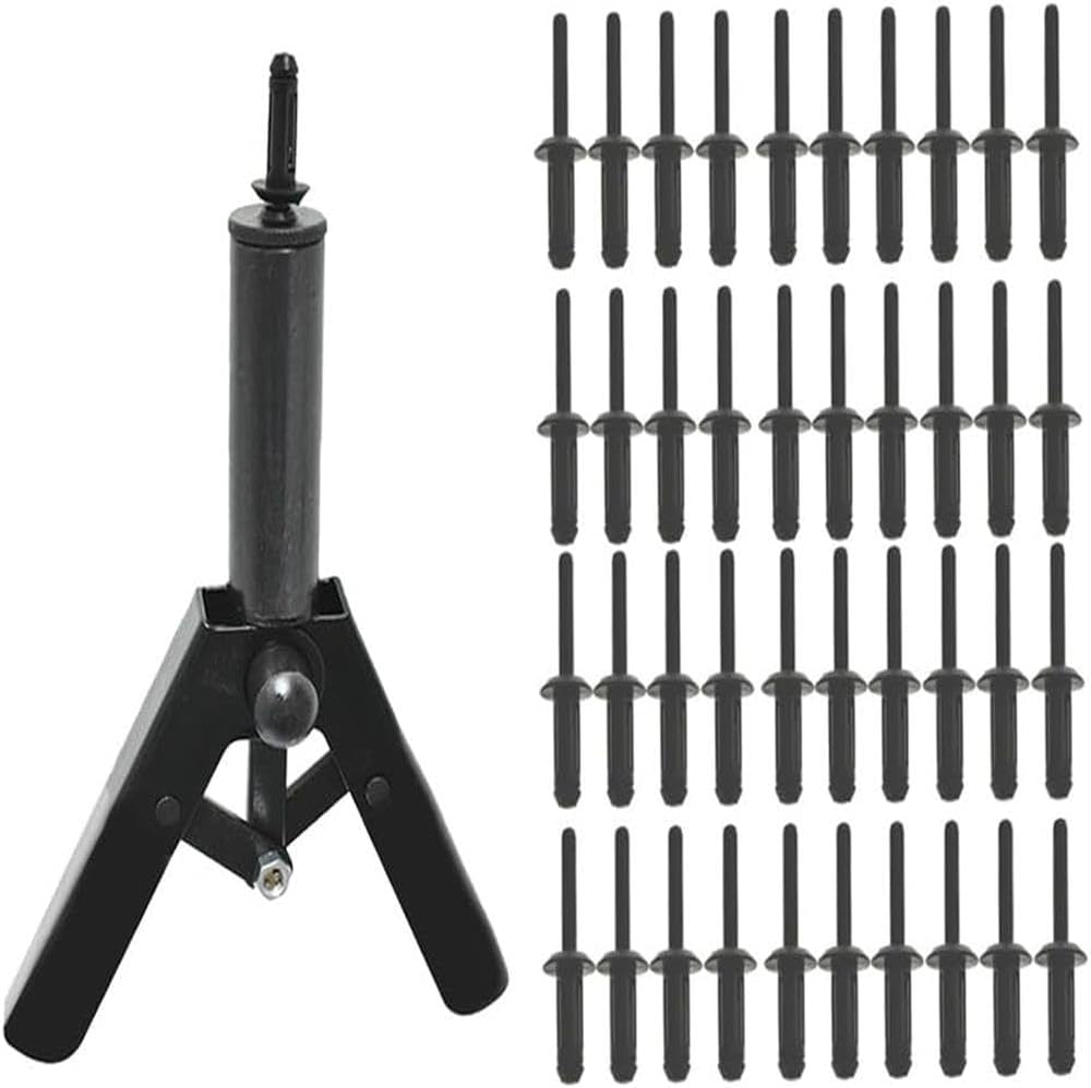 Plastic Poly Rivet Gun Quick Set Riveting Hand Tool W/ 40 Poly Rivets USA 41Pcs for Genuine for OEM Replacement