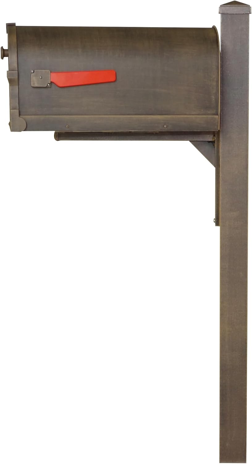 Special Lite Savannah Curbside Mailbox with Wellington Post - Copper Aluminum Mailbox with Post - SCS1014_SPK720-CP