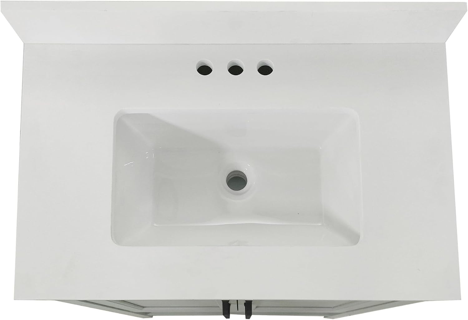 Flash Furniture Vega 30 Inch Bathroom Vanity with Sink Combo, Storage Cabinet with Soft Close Doors and Open Shelf, Carrara Marble Finish Countertop, Gray/White