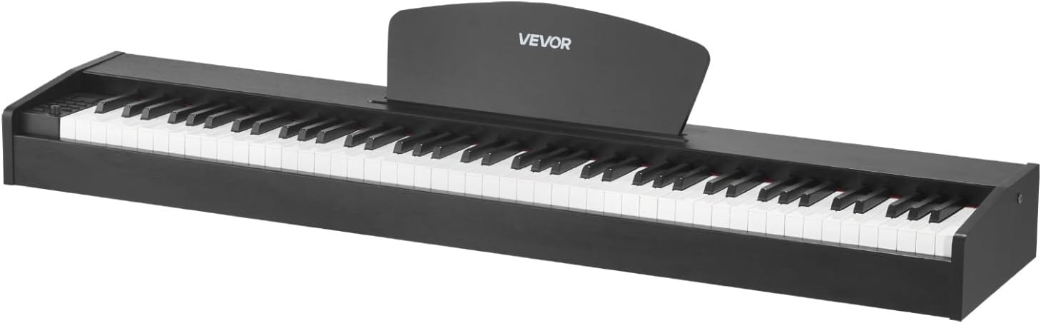 VEVOR Weighted Digital Piano, 88 Keys Fully Weighted, Electric Piano Dual Keyboard & Speakers, with Sustain Pedal, Recording Function, 238 Tones, Wireless Connection, for Beginners, Without Stand