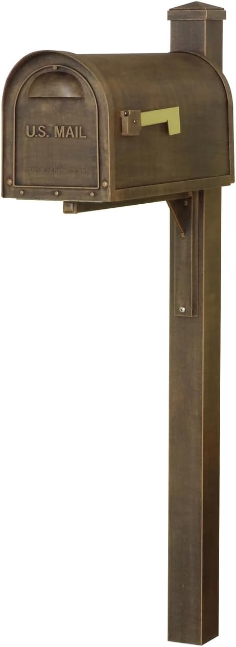 Products Classic Curbside Mailbox wtih Locking Insert and Wellington Direct Burial Mailbox Post Smooth