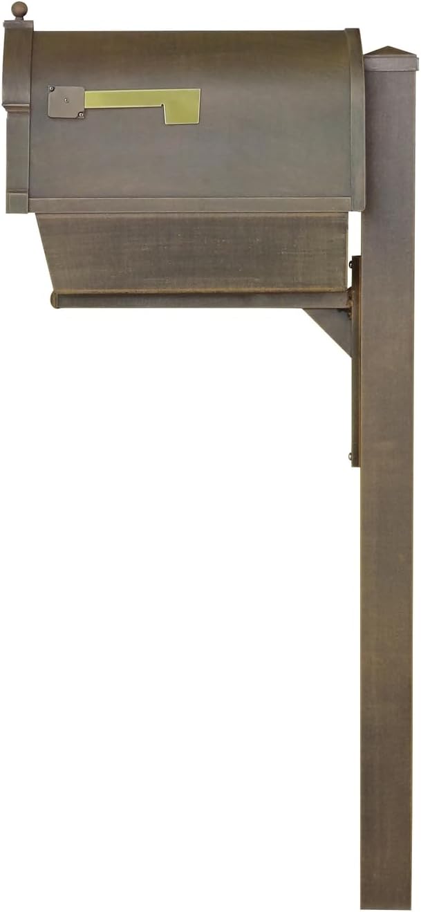 Products Berkshire Curbside Mailbox with Newspaper Tube, Locking Insert and Wellington Mailbox Post