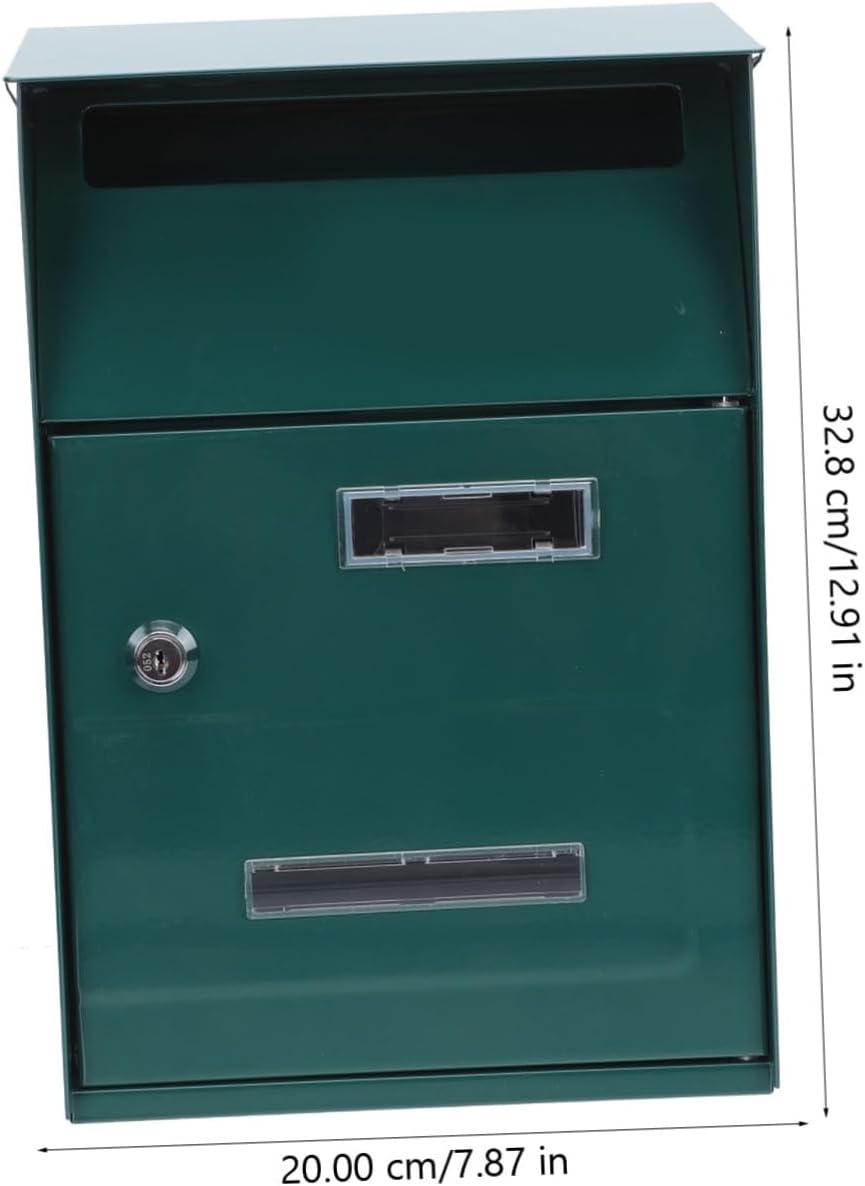 Lurrose 2pcs Wall Mounted Metal Mailbox Lock Vintage Decorative Letter Box for Easy Installation Suggestion Box Capacity Antique Style Outdoor Mail Collection