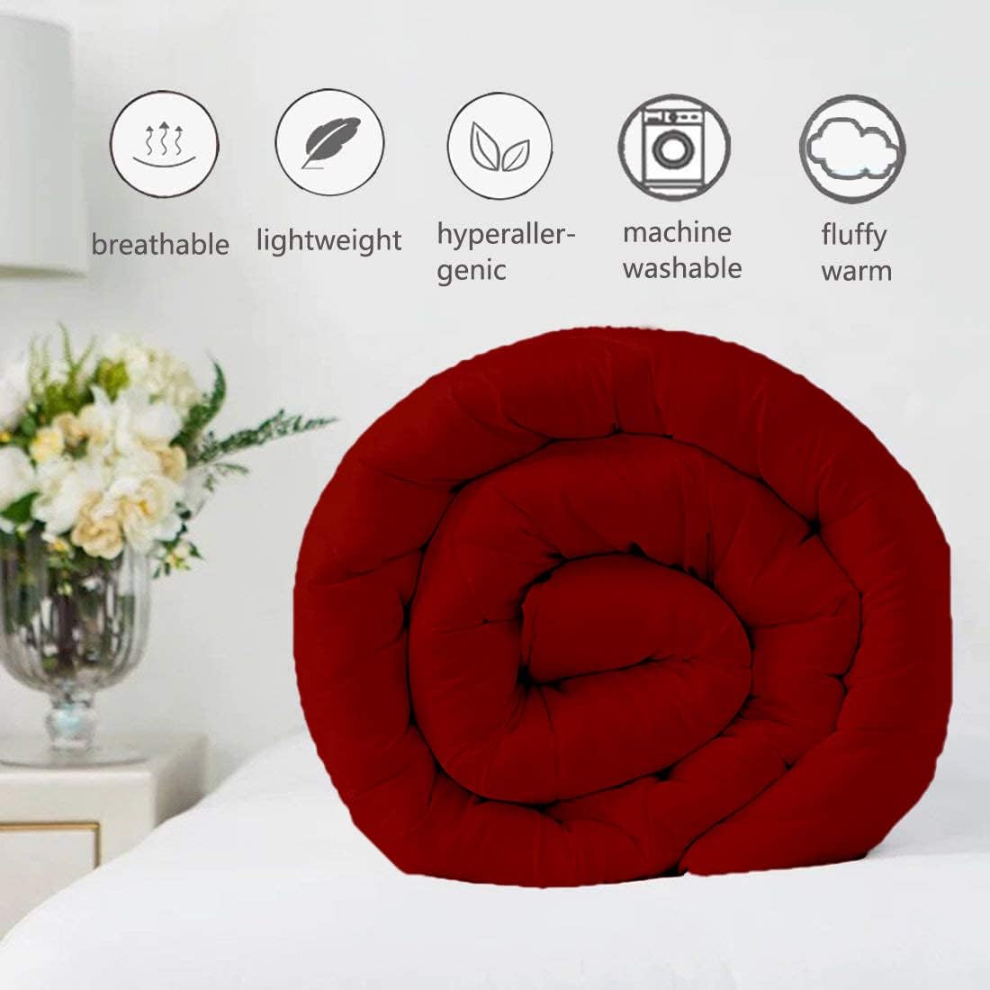 Modern Solid 1600-TC Diamond Pinch Down Alternative Comforter Oversized Queen Size 98 x 98 Inches 1-Piece All-Season Duvet Insert, 850 GSM Micro Fill & All Side Corner Tabs 100% Egyptian Cotton