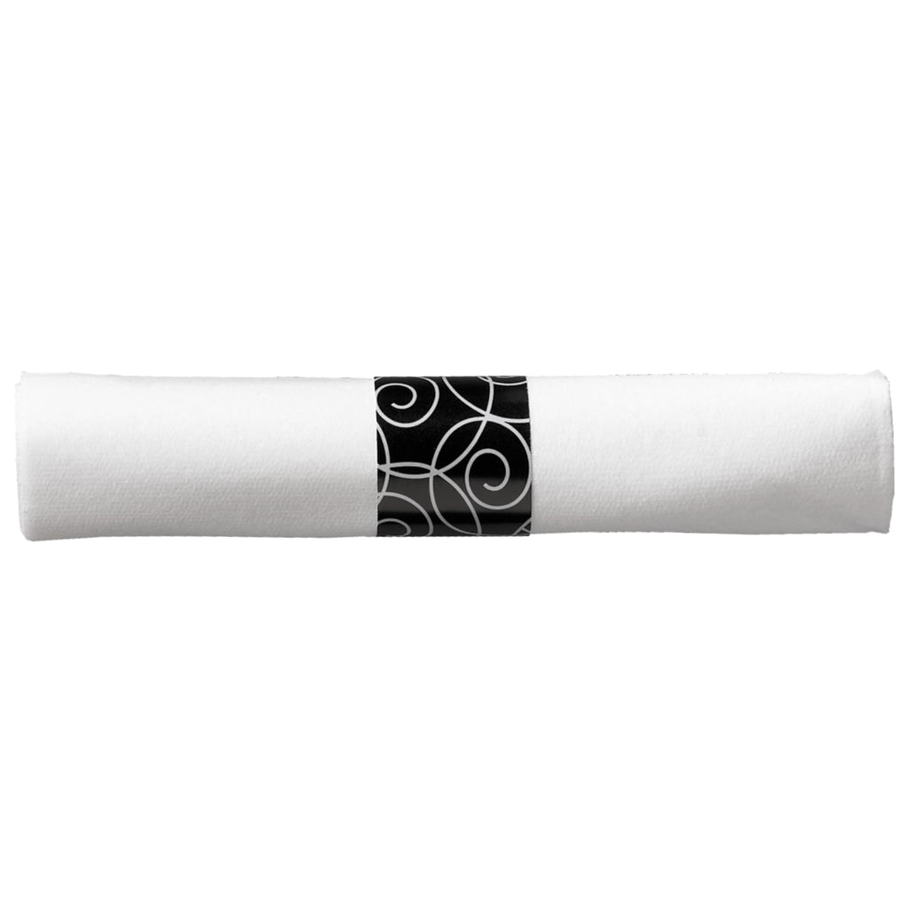 Hoffmaster Caterwrap Heavyweight Cutlery Combo, Fork/spoon/knife/napkin, Black, 100/carton
