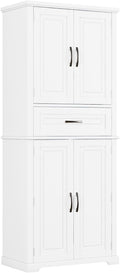Tall Storage Cabinet with Adjustable Shelves, Large Drawer, and Door Storage Racks, 72' Kitchen Pantry Organizer with Magnetic Door Stopper and Metal Handles, Waterproof Finish for Home Use