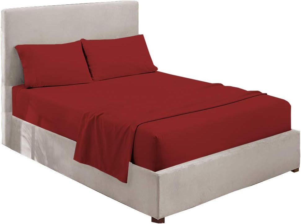 Super Soft Luxury Premium Quality 800 TC Egyptian Cotton 6 Piece Bedding Bed Sheet Set Eco Friendly Wrinkle Free Sheets 20-Inch Deep Pocket Queen Burgundy