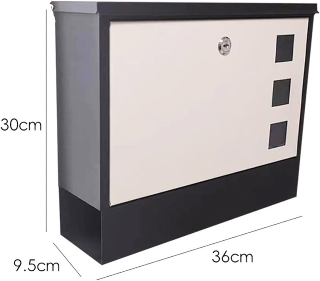 Mailbox Wall Mount Mailbox Capacity Mail Box Iron Metal Post Mailboxes for Outside Decorative