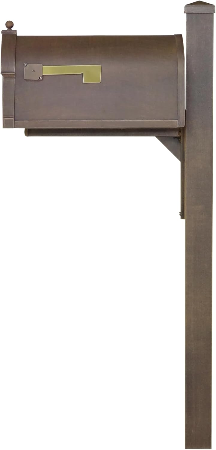 Special Lite Berkshire Curbside Mailbox with Wellington Post - Copper Aluminum Mailbox with Post - SCB1015_SPK720-CP