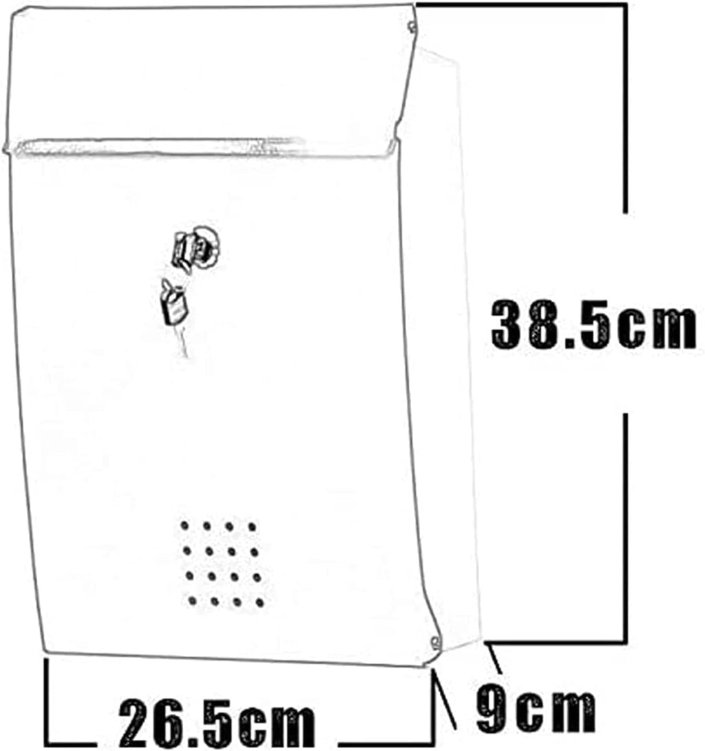 Mailbox Metal Post Box Wall Mount Letter Box Home Drop Box with Security Lock Parcel Box Modern Outdoor Suggestion Box Safer, Black