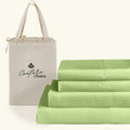 Queen Size 1000 Thread Count 100% Egyptian Cotton Sheet Set, 4-Piece, Sateen Weave, with 10-12'' Deep Pocket Snug Fit (Solid, Sage Green)