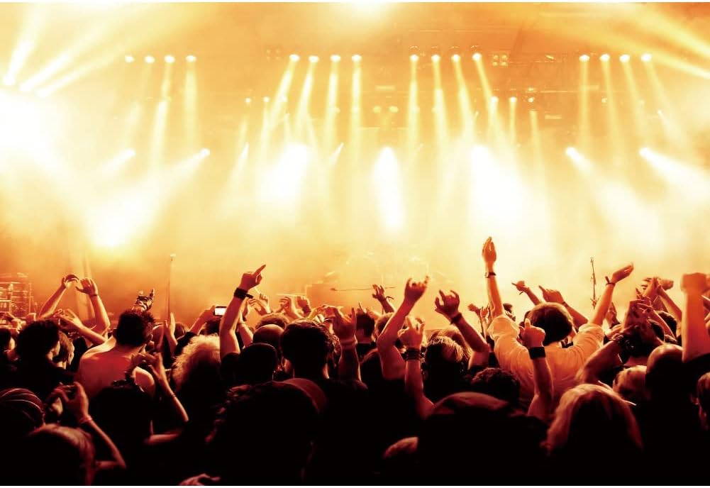 20x10ft Stage Spotlight Backdrop Concert Live Plateform Background Rock Star Music Show Audience Banner Party Decorations Supplies Photo Portrait Vinyl Studio Video Prop